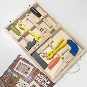 Children's Wood Montessori Early Educational <b>Tool</b> <b>Box</b> Toy Set Pretend Play Games Household <b>Tools</b> Baby Toys for Kids Boys Girls - Product Image 1