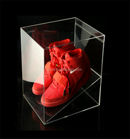 Boîte de présentation de chaussures en acrylique transparente personnalisée, empilable, étanche, pour collection de baskets, boîte à chaussures en acrylique