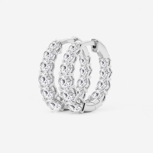 ต่างหูแบบห่วงประดับเพชรทรงกลม 2 กะรัต ผลิตในห้องปฏิบัติการ ระดับคุณภาพสูง ดีไซน์เก๋ไก๋ สำหรับผู้หญิง เครื่องประดับหรูหรา ระยิบระยับ - Product Image 1