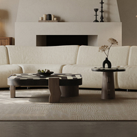 Table basse de salon élégante de designer italien, table basse carrée moderne haut de gamme, ensemble de tables basses, table à thé centrale pour meubles de maison