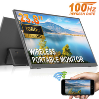 Ventes d'usine SIBOLAN, écran portable LCD sans fil 23,8 pouces 1080P 100Hz, écran portable pour ordinateur portable, écran étendu