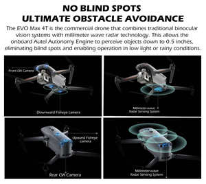 Dron Autel Robotics EVO Max 4T <span class=keywords><strong>con</strong></span> Batería Térmica Universal, Quadcopter Altar 4T de Largo Alcance, Cámara Comercial 8K, Plástico y Aluminio - Product Image 4