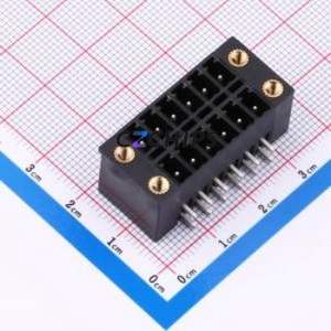 DB2ERHBM-3.81-2*6P-BK Plug-in Terminal Block Bent Lead Through Hole,P=3.81mm Board-to-Board / Socket - Closed Screw Fixing 2x6P - Product Image 1