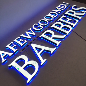 Panneau d'affichage extérieur personnalisé illuminé par LED Nom de boutique avant en aluminium Lettres lumineuses 3D pour salon de coiffure - Product Image 1