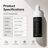 Mousse et mousse coiffante légère à base d'eau à tenue forte pour perruques, marque privée - Fabricant OEM avec emballage personnalisé