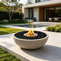 Cheminée extérieure au bioéthanol haut de gamme VALSE, flamme artistique, ornement idéal pour les fêtes en plein air et l'aménagement de jardins