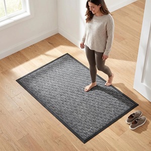 Teshu Doormat Rectangular Absorbent Indoor Entryway Mat Gray 26YH0025 - Product Image 2