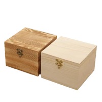 Boîte de rangement en bois massif personnalisée, boîte d'emballage carrée en bois, bois naturel pour l'emballage de cadeaux