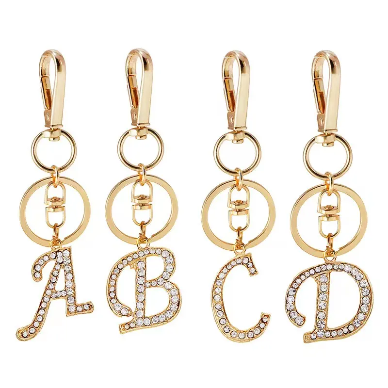 Purse Charms for Handbags Crystal Alphabet Initial Letter Pendant keychain