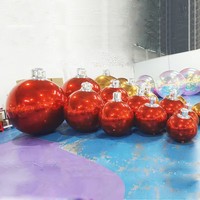 Boule miroir de Noël gonflable personnalisée, colorée, en PVC, imperméable, décorations de fête
