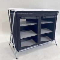 Station de cuisson de pique-nique à montage rapide avec logo personnalisé, table de camping, armoire de cuisine pliable portable pour l'extérieur