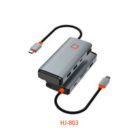 Réplicateur de ports de type C vers adaptateur USB USB3.0 TypeC3.0 PD 3.5mm Audio RJ45 1000M SD/TF VGA Station d'accueil pour ordinateur portable Hub USB C