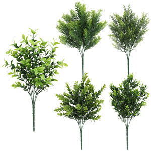 Bouquet d'herbe artificielle en plastique imitation eucalyptus, fausse fleur, décoration d'intérieur, matériau mural végétal lumineux - Product Image 5