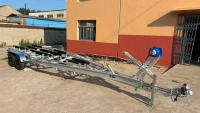 Remorque de bateau en alliage robuste, remorque de bateau en aluminium avec supports en bois pour bateau de 30 pieds