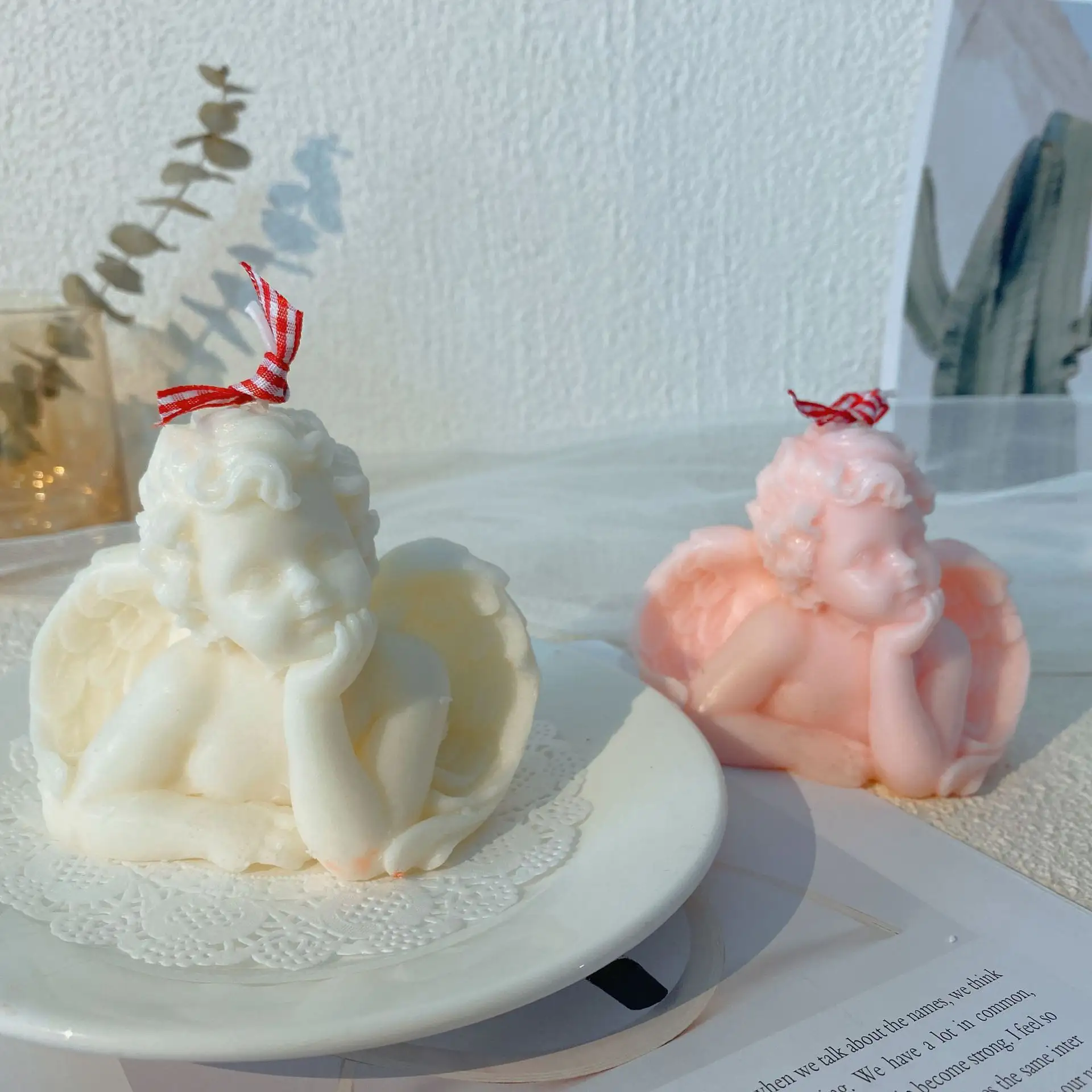 Custom Novelty Angel Baby Shaped Soy Wax Blended Scented Candle For Wedding Gift Home Decoration And Religious Activities