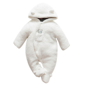 ODM Winter Baby <span class=keywords><strong>pagliaccetto</strong></span> Design 100% cotone spessito con piedi lana di agnello imbottita in tinta unita abbigliamento per bambini per il commercio estero - Product Image 2