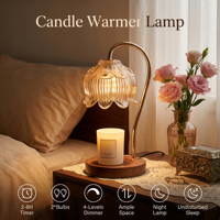 Lampe chauffe-bougie sans flamme en verre Lily avec logo personnalisé OEM, vente en gros, cadeau de Noël, de Saint-Valentin, de pendaison de crémaillère, lampe aromatique