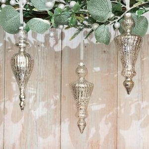 Ornamenti natalizi al mercurio a righe soffiati a mano di alta qualità ornamenti appesi in vetro - Product Image 5