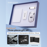 Cadeau promotionnel approuvé par les célébrités clavier pliable clé USB souris sérigraphie soie marque personnalisée coffret cadeau