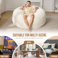 Grand fauteuil paresseux géant et moelleux, pouf sac de rangement, avec logo personnalisé, rembourrage inclus et housse lavable pour adultes
