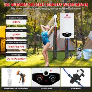 <span class=keywords><strong>Chauffe</strong></span>-<span class=keywords><strong>eau</strong></span> à <span class=keywords><strong>gaz</strong></span> sans réservoir 6L-20L, <span class=keywords><strong>eau</strong></span> chaude instantanée, design mural écoénergétique, faible niveau sonore - Product Image 5