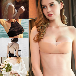 Thiết kế mới nâng núm vú vú đẩy lên liền mạch dính áo ngực một mảnh Silicone áo ngực quây in - Product Image 5