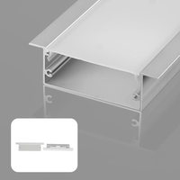 Profilé en aluminium pour bande LED W50*H20mm avec couvercle opale, embouts et accessoires, cadre de canal LED noir