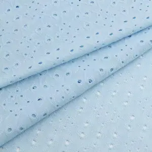 Toptan özelleştirilebilir moda Polyester Spandex 150gsm örme boyalı suda çözünür delik giysi elbise için Cey jakarlı kumaş
