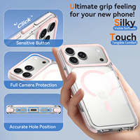 Étui de téléphone portable pour iPhone 18 17 16 15 Pro Max, coque arrière magnétique transparente et colorée, protection complète de l'appareil photo, Fundas transparentes