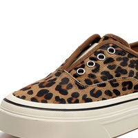 Chaussures de planche légères, confortables et respirantes pour femmes, en cuir véritable, imprimé léopard, semelle épaisse, bande élastique