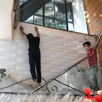 Panneau Mural 3D Auto-Adhésif en PVC Argenté, Décoration à la Mode pour l'Intérieur et l'Extérieur