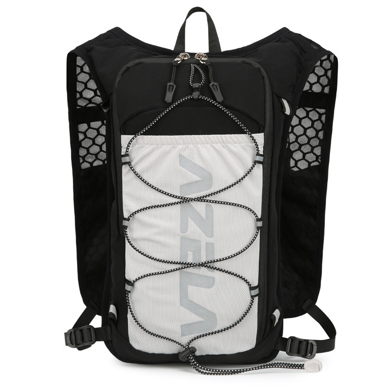 Negro - mochila + bolsa de agua blanda blanca de 1,5l