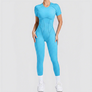 New Women's Casual Solid Skinny Gym Fitness Yoga <b>Jumpsuit</b> with Breathable Waterproof Canvas High Waist for Women - Product Image 1