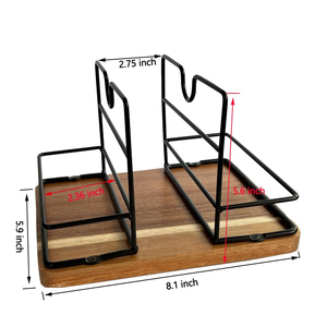 Portatovaglioli Multifunzionale in Legno di Acacia per Tavolo da Cucina con Design Girevole, Contiene <span class=keywords><strong>Sale</strong></span> <span class=keywords><strong>e</strong></span> <span class=keywords><strong>Pepe</strong></span> - Product Image 2