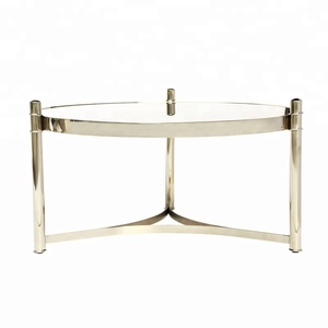 Venta caliente <span class=keywords><strong>muebles</strong></span> de metal pequeño juegos de mesa de oro color de rosa redonda mesa de café - Product Image 5