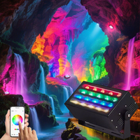 Projecteur RGBW 30W 50W LED Télécommande Étanche Extérieur pour Arbre Teinté Décoration de Fête Paysage Éclairage Arc-en-ciel