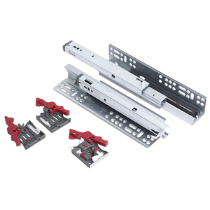 Iron Material 45mm Wide 3-Fold <strong>Sliding</strong> Drawer with Soft Close <strong>Push</strong> <strong>Open</strong> Rebound Hidden <strong>Telescopic</strong> Track for Bedroom - Product Image 1