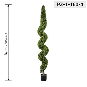 Árbol Topiario Artificial <span class=keywords><strong>en</strong></span> Espiral de 180 cm (6 pies), Planta Artificial <span class=keywords><strong>en</strong></span> <span class=keywords><strong>Maceta</strong></span> de Boj para Interiores, Exteriores, Jardín, Patio, Hotel, Paisajismo y Decoración - Product Image 5