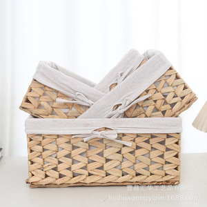 Water hyacinth grass <b>storage</b> <b>baskets</b>, woven <b>storage</b> <b>baskets</b>, handmade <b>storage</b> containers, handmade woven <b>storage</b> tools - Product Image 3