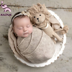 100% algodón Unisex Crochet Lion Teddy Amigurumi Jungle Nursery Decor New Baby Gift Safari Animals Lucky Lion - Product Image 4