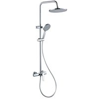 Ensemble de robinetterie de douche en laiton avec douchettes à jet pluie et douchette à main, système de douche mural pour la rénovation de salles de bain d'appartements