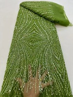 NI.AI paillettes dentelle perlée mariage rayure dentelle tissu luxe paillettes brodé dentelle tissu avec séquence