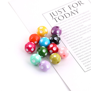 Cuentas acrílicas con puntos redondos de 16 mm para hacer joyas, accesorios para manualidades, color aleatorio - Product Image 4