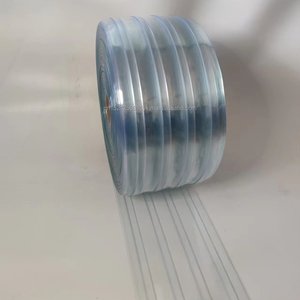 Rideau en <span class=keywords><strong>PVC</strong></span> transparent à nervures jaunes, flexible, en rouleau, pour fenêtre, porte, chambre froide, vente en gros d'usine - Product Image 1