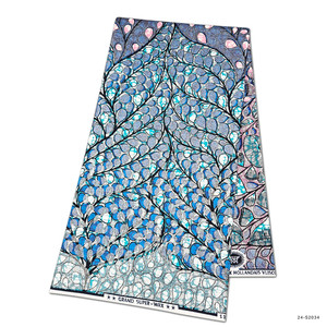 Tissu 100% Coton Peigné Imprimé Wax Africain, Batik Nigérian, Tissu Africain, <span class=keywords><strong>Brocart</strong></span> Tissé à la Trame pour Robes, Styles Dobby Unis - Product Image 1