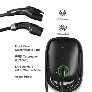 Caricabatterie ev da parete per uso domestico 22kW stazione di ricarica per auto elettrica portatile veloce caricabatterie portatile EV Type2 Wallbox con Wifi