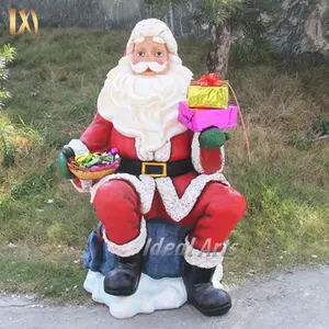 custom life size christmas outdoor decoration Fiberglass Santa Claus statues