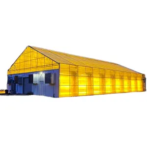 Skyplant大麻商业温室套件带遮光系统的轻质聚碳酸酯温室