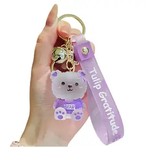 Ghibli Schlüssel bund TPR Charms 3D-Sublimation mit Blumen anhänger Acrylfarbe Sneaker Ring Flasche PVC ABS Gummi Custom Schlüssel anhänger