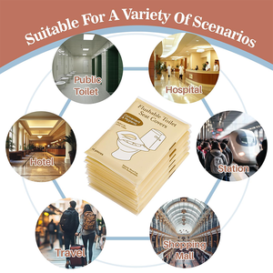 Fundas Desechables para Asiento <span class=keywords><strong>de</strong></span> Inodoro, Paquete <span class=keywords><strong>de</strong></span> 10, Solubles en Agua, Higiénicas y Desechables por el Inodoro, para Viajes <span class=keywords><strong>de</strong></span> Negocios, Hoteles y Aviones - Product Image 5
